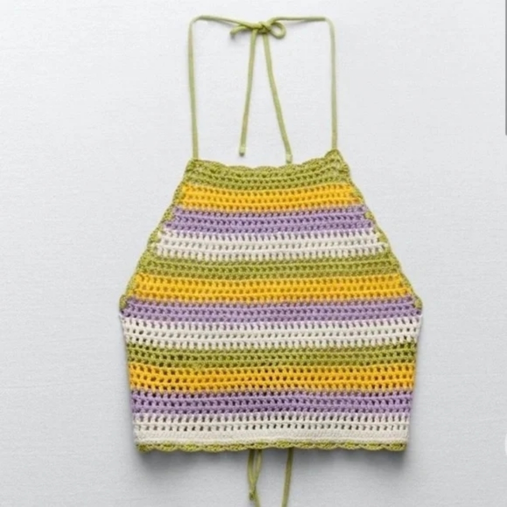zara crotchet halter top